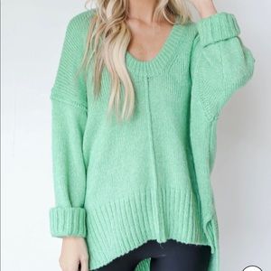 Green V-Neck Sweater